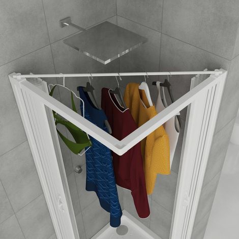 Supporto stendipanni in pvc per box doccia a 2 e 3 lati