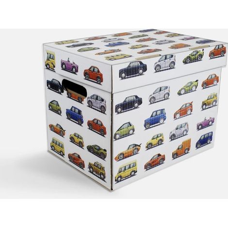 La caja de cartón con forma de coche es una solución resistente y elegante para objetos pequeños.