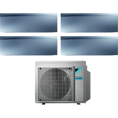 Daikin Bluevolution Quadri Split Inverter Klimagerät Serie EMURA SILVER III 7+7+9+15 mit 4MXM68N R-32 Wi-Fi Integrated 7000+7000+9000+15000 Farbe Silber - Italienische Garantie