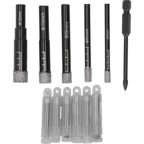 6-teiliges Set Diamant-Lochsägen-Bohrer, universeller Rundschaft, Bohrwerkzeug für Fliesen und Glas