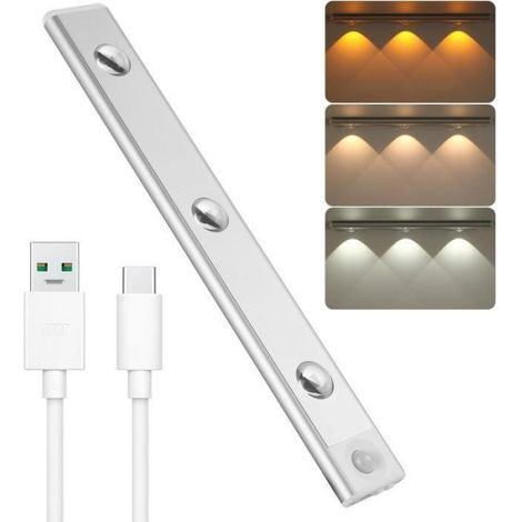 Lampe de Placard - LED - 30CM - Détecteur de Mouvement - 3 Couleurs Dimmables (1/4)
