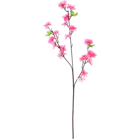 Branche de fleurs de pêcher artificielles de 65 cm (25,6 po) - Fleurs de pêcher artificielles roses - Idéale pour la décoration printanière du jardin, de la maison ou pour toute autre occasion. (1/5)