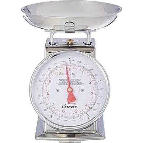Bilancia da cucina in acciaio inox 10 kg, incluso contenitore di pesatura in acciaio inox, Misure 10 x 21 x 10 cm