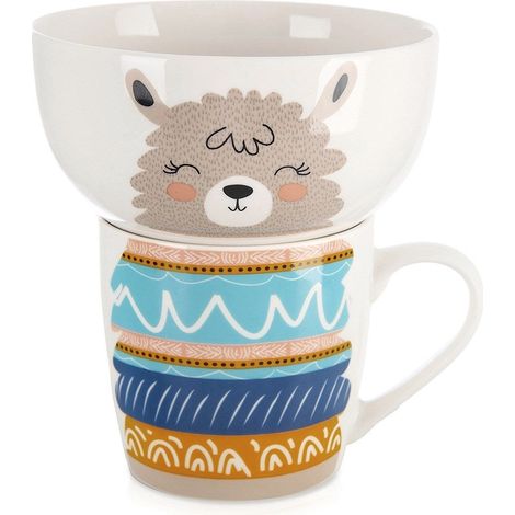 Tazza per bambini con ciotola lama in porcellana 2 pezzi (1/5)