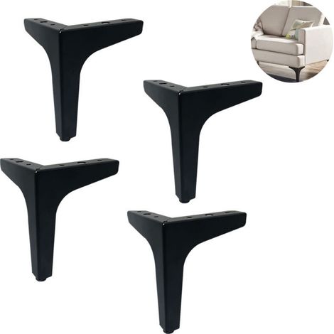 Pieds métalliques robustes lot de 4, pour table basse bureau armoire bibliothèque (1/4)
