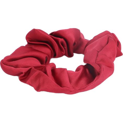 Élastiques doux en tissu uni pour cheveux, accessoires féminins et pour filles - Rouge (1/5)