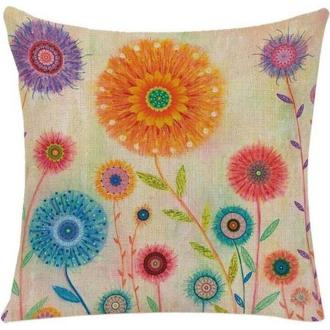 Housse De Coussin - 45x45 Cm - Lin Hydrofuge - Fermeture Eclair Cachee - Rayures - Unite (1/4)