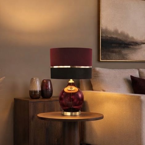 Velvet Stripe Glass Table Lamp (1/2)