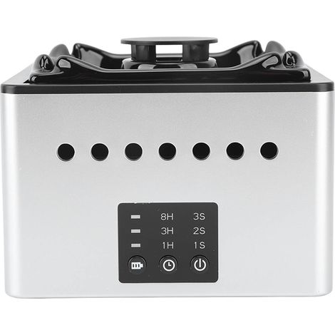 Cendrier sans fumée avec purificateur d'air, ionisation négative, rechargeable par USB, batterie 8000 mAh, attrape-fumée, idéal pour la maison, le bureau ou un bar (noir). (1/5)