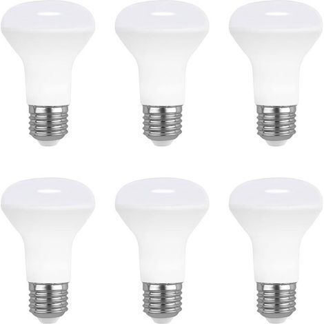 E27 R63 7W LED-Spotlampe, Kaltweiß 6000K, 665LM, 120 Grad Abstrahlwinkel, 220V, R63 Reflektorlampe für Deckenstrahler, nicht dimmbar, 6er-Pack [Energieklasse E] (1/5)