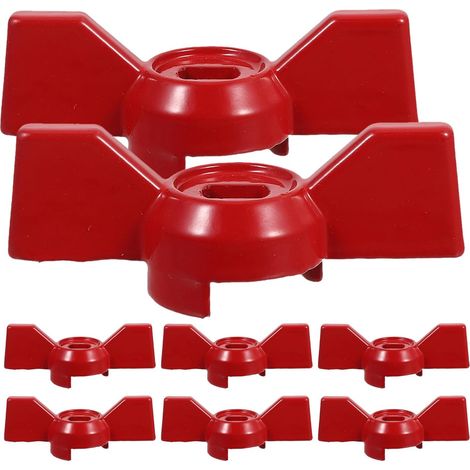 Poignées de Robinets en Alliage D'aluminium Rouge, 8 Pièces (1/5)
