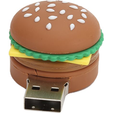 Clé USB 2.0 Hamburger 64 Go - Design 3D Amusant pour Stockage Portable