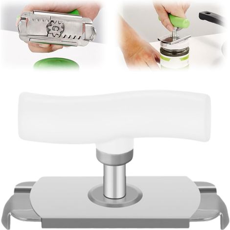 Ouvre-boîte manuel réglable, acier inoxydable, idéal pour l'arthrite. (1/5)