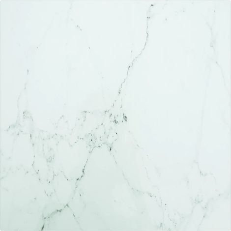 Dessus de table-Plateau de Table de Remplacement blanc 40x40 cm 6 mm verre trempé design marbre 768701 (1/5)