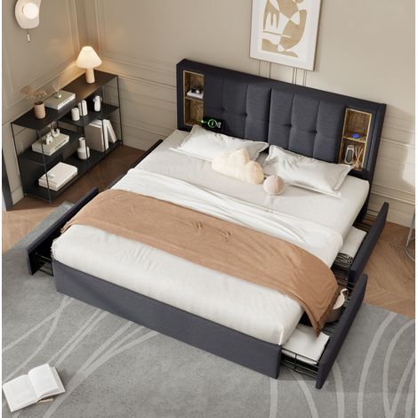 Letto matrimoniale letto contenitore ricarica OKMYHOME (1/5)