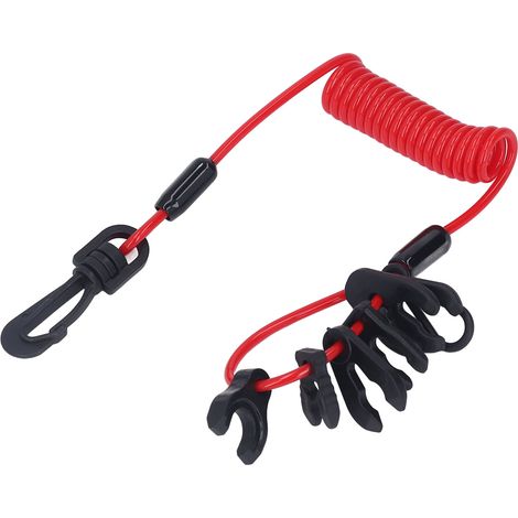 [Cordon de sécurité pour interrupteur de moteur de bateau] + [Boucle de sécurité, cordon d'arrêt et lanière de tether PU] + [7 clés]