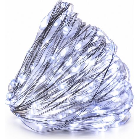 Guirlande Lumineuse LED Blanc Froid, Branchement Secteur, 100 LED pour Décoration de Noël, Arbre et Rideau (1/5)