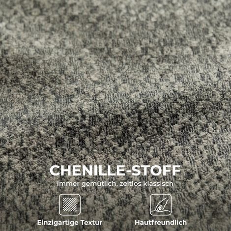 Drehbarer Loungesessel 70x90x70 cm aus grauem Polyester, breite Sitzfläche 360° – MEUBLIV (1/5)