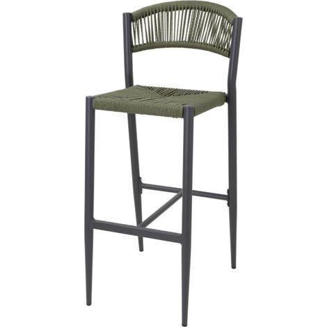 Tabourets de bar d'extérieur en rotin PE tressé Eden verts (lot de 2) - BOLERO (1/5)