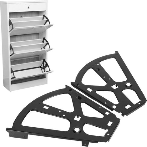 Charnière d'Armoire à Chaussures, 2 Couches Armoire à Chaussures Flip Plate Cadre Étagère à Chaussures Charnières Chaussures Tiroir Tournant Rack Porche Dump Montage (1/5)