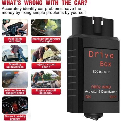 Drive Box EDC15/ME7 OBD2 IMMO Désactivateur Activat OBD2 Drive Box IMMO Désactivateur Activateur Accessoires de voiture