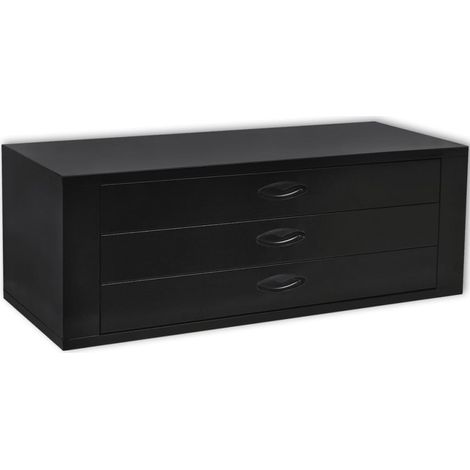 Vidaxl – Coffre à outils métal 3 tiroirs – Capacité 15 kg par tiroir – Glissières à roulement – Design industriel pour rangement atelier
