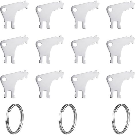 12pcs Clés Distributeur Papier Toilette, Métal Distributeur de Papier Toilette Clé & 3 Porte-Clés Toilet Paper Dispenser Key pour Waffle Georgia Pacific pour Les Professionnels la Maintenance (1/5)
