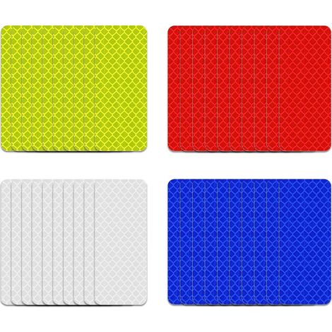 CCYKXA Pack of 40 reflective safety stickers for cars, bicycles, motorcycles, and motorcycle helmets (3 x 8 cm, 4 colors) (1/5)