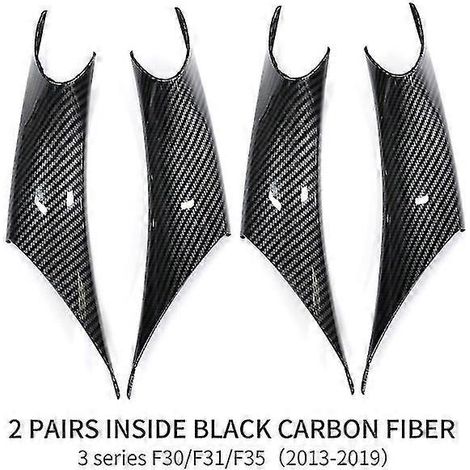 Coques de protection en fibre de carbone ABS pour poignées de porte intérieures BMW Série 3 F30 F31 F35 (2012-2019) - Accessoires Poignées de porte intérieures - Lot de 2 paires en fibre de carbone (1/5)