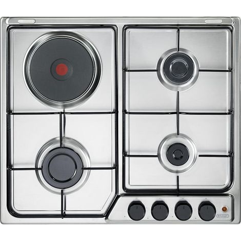 Placa de cocina De'Longhi FFI 36 ER de acero inoxidable empotrada de 58 cm y 4 fuegos