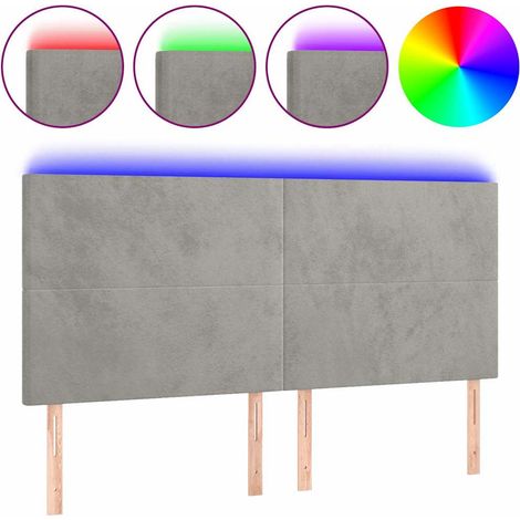 Maison Exclusive - Cabecero con luces LED terciopelo gris claro 1 (1/5)