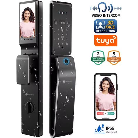 Tuya Serratura per Porta 3D Face Smart WiFi da Esterno con Funzione Videocitofono (1/5)
