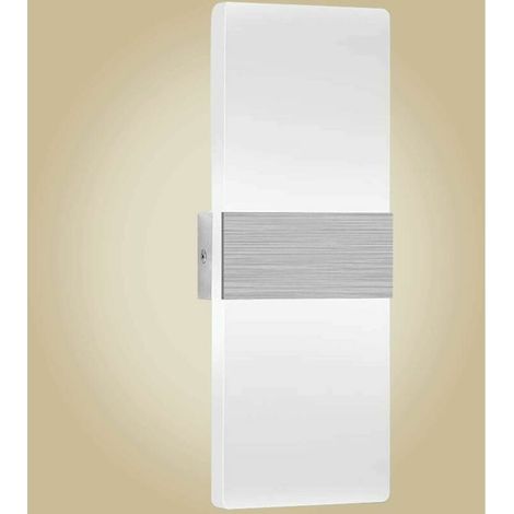 Luz de pared interior LED 12W Blanco frío 6000K, Lámpara de pared interior acrílica de aluminio, Luz de pared de pasillo 750LM Iluminación para sala de estar Dormitorio Pasillo de noche Escalera (1/5)