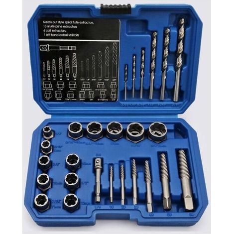 Kit de 26 extracteurs de vis et boulons – Acier au chrome-molybdène – Tailles 8-19mm – Pour filetage endommagé - 26pcs (1/5)