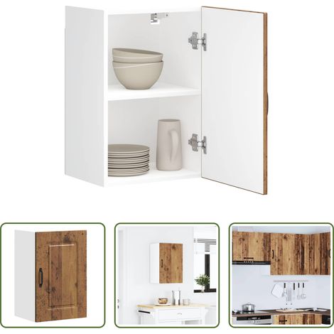 Küchenwandregal - Küchen-Hängeschrank Kalmar Altholz-Optik Holzwerkstoff (1/5)