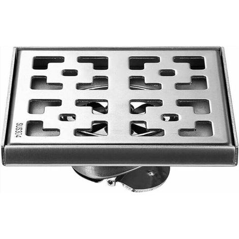 Duschablauf Edelstahl Quadratischer Duschablauf mit großem Kaliber Anti-Clog-Abfluss 15X15cm FLITI