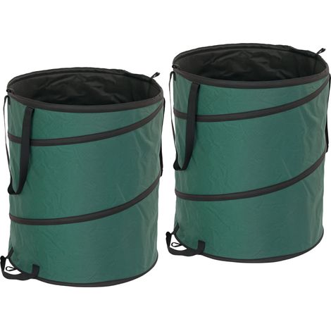 Sac de jardin 2x160 L 55x55x65 cm en polyester vert, gain de place pour jardin FloraGrace (1/5)