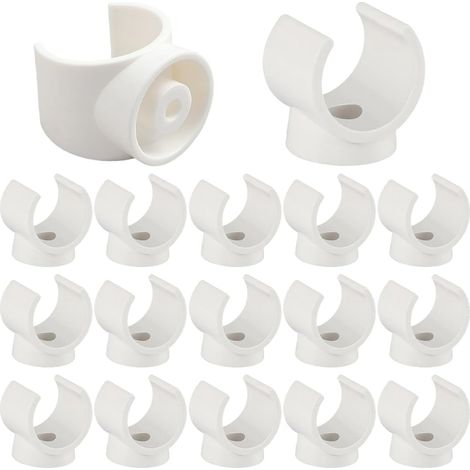 20 Collier de Serrage Blanc pour Tuyaux en PVC de 32mm en Forme de U Support de Fixation pour Tubes d'eau Douille pour la Fixation Sécurisée de Tubes PEX Outil de Gestion des Câbles (1/5)