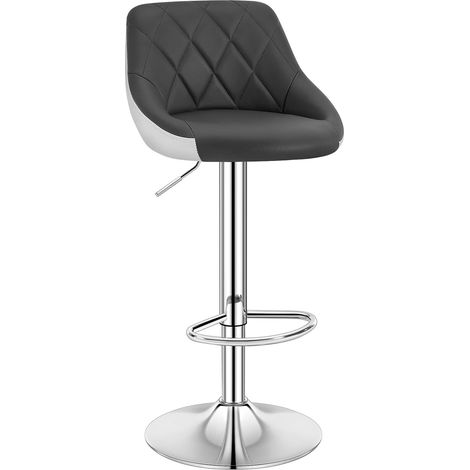 WOLTU 1 pcs bar stools Faux Leather Kitchen stools barstools Seat Adjust 60-82cm Grey+white