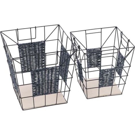 Ulisem Panier À Linge En Métal Au Design Simple Avec Poignées Et Paniers De Rangement En Treillis Métallique Pour Lorganisation De La Maison Et Le Tri Du Linge