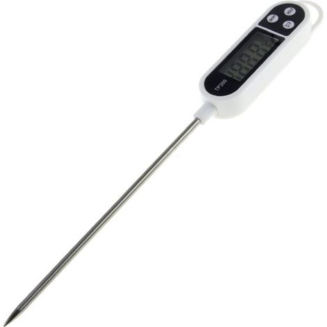 Thermomètre de cuisine avec affichage, thermomètre numérique à longue sonde, haute précision, thermomètre de cuisson à lecture instantanée pour grillades, huile, viande, aliments, lait, vin, eau chaud (1/5)