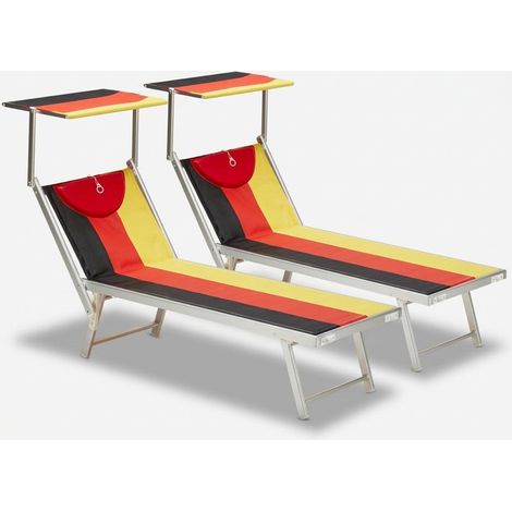 2 tumbonas plegables de playa en aluminio Santorini Europe - Alemania