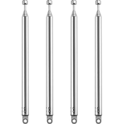 4 Pièces Antenne Télescopique Portable 55 cm 7 Sections pour Radio FM AM DAB TV Réception Stéréo