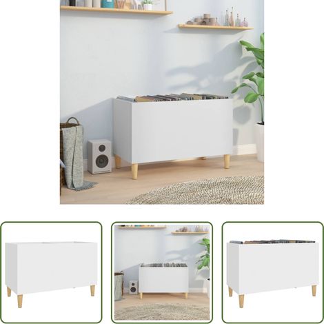 vidaXL Rangement disques vinyles -  Armoire à disques blanc 74,5x38x48 cm bois d'ingénierie (1/5)