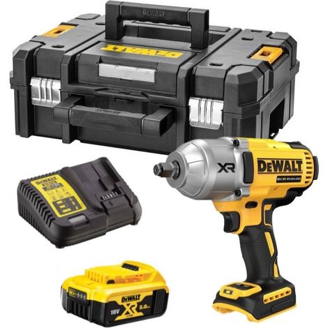 Dewalt – Boulonneuse à chocs 18V XR DCF900P1TQW – Couple 1396Nm – Moteur Brushless – 1 batterie 5Ah – Chargeur inclus – Coffret TSTAK
