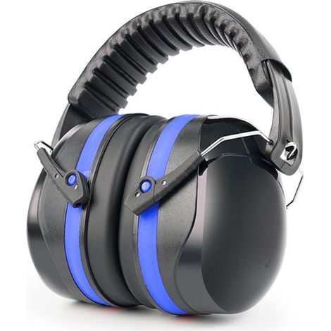 Cuffie antirumore di sicurezza con riduzione del rumore massima di 36 dB,Cuffie antirumore professionali,archetto regolabile,Blu (1/5)