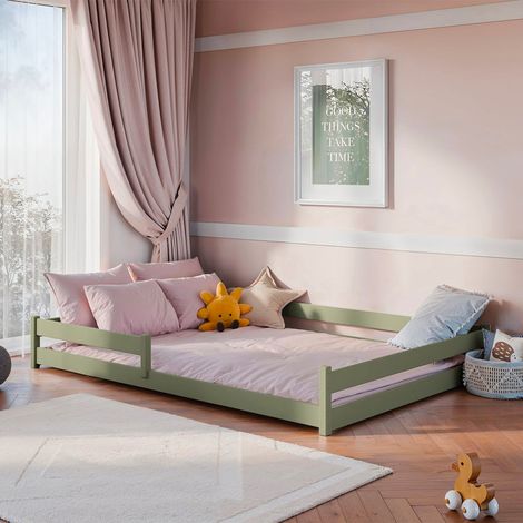 Bodenbett 140x200 inklusive Lattenrost Lily Olive (1/3)