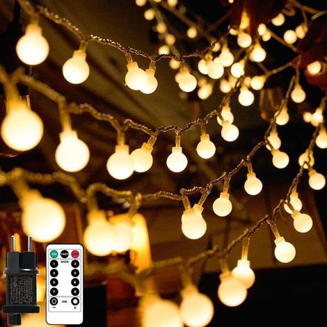 Lichterkette, 20 m, 150 LEDs, für den Innen- und Außenbereich, mit Stecker, dekorative Girlande für Kinderzimmer, Balkon, Garten, Weihnachtsbaum (warmweiß) [Energieklasse G] (1/5)