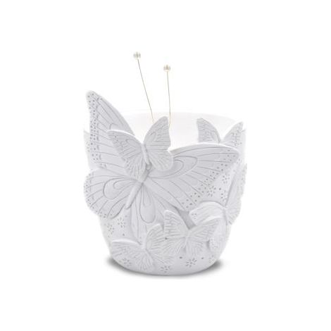 Vaso Caspo' Decorativo Casa in Resina Colore Bianco 16 x 20 cm (1/2)