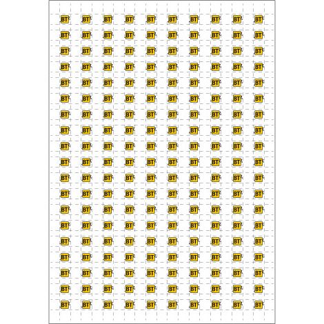 Planche A4 de 190 pictos en 10 x 10 mm Coupure de l'électricité BT pour plan d'évacuation